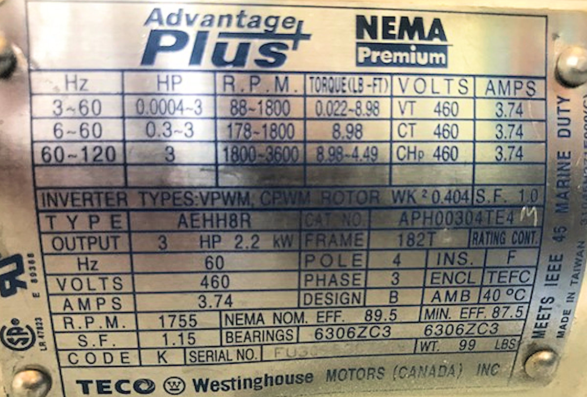 Unused Hayward Gordon Model Hrfx-30-612 Agitator With 3 Hp Motor)